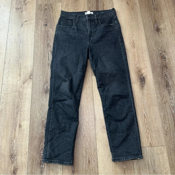Madewell Women's The Perfect Vintage Crop Jean in Black Rinse Wash Size 27 GUC - Picture 2 of 9